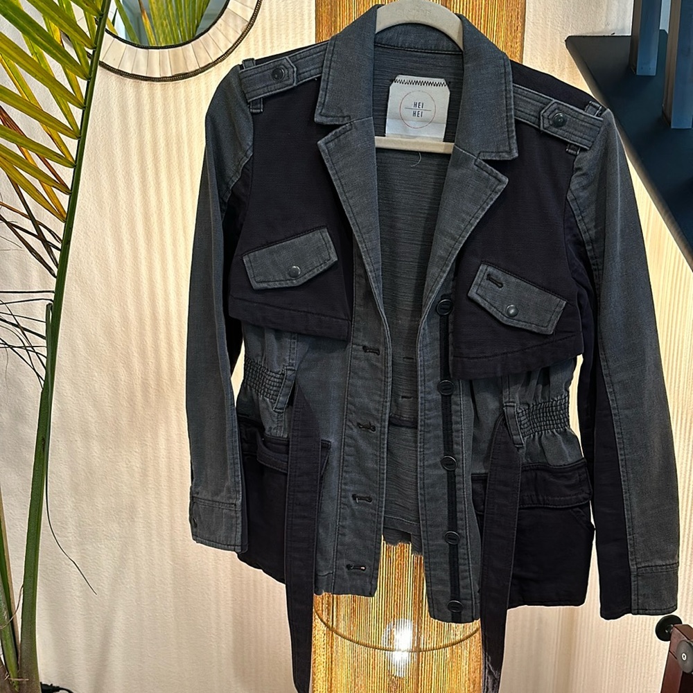 Anthropologie military femme belted jacket